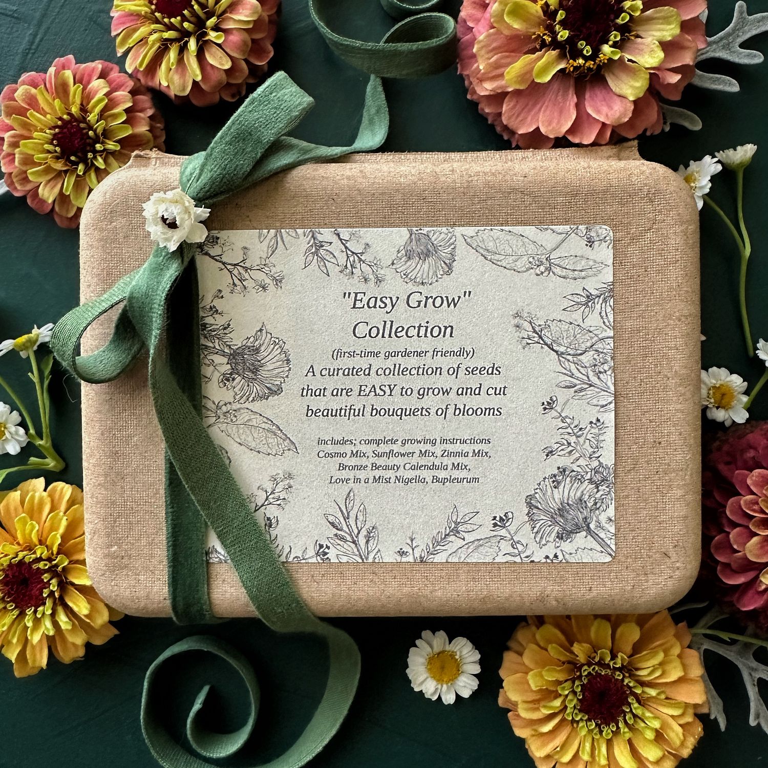 Easy grow seed collection featuring reliable cut flower varieties chosen for simple garden growing and bouquet use.