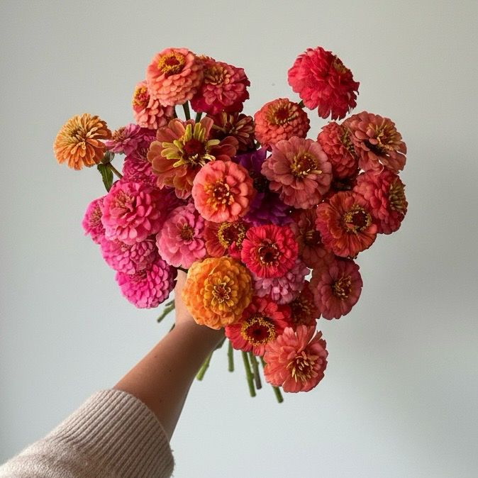Zinnia “Peachy & Pinky” Seed Mix (Zinnia elegans)
