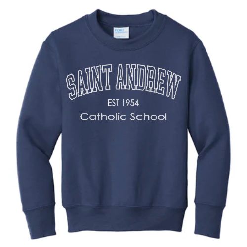 Saint Andrew Embroidered Sweatshirt -May be worn over a regular uniform everyday EXCEPT on MASS ATTIRE days!