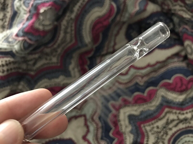 Straight Tube Clear Glass Chillum