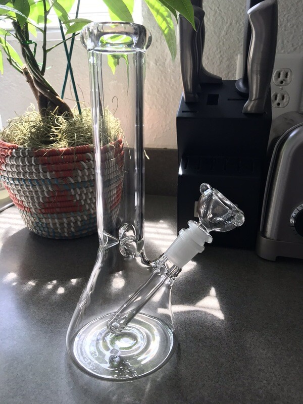 11&quot; Clear Thick Glass Beaker Bong
