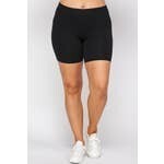 Plus Size Biker Shorts - Black - 2X