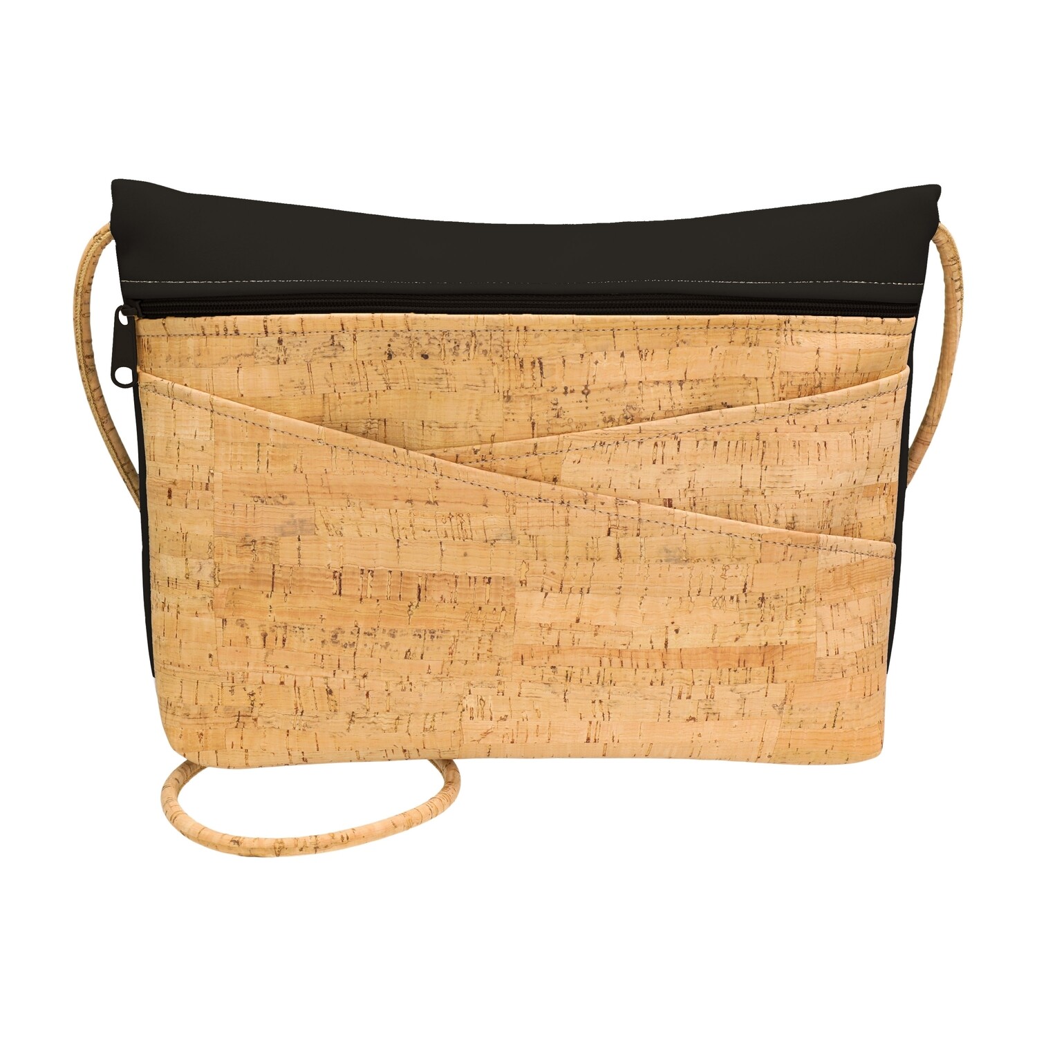 Be Lively Small Messenger - Rustic Cork - Black
