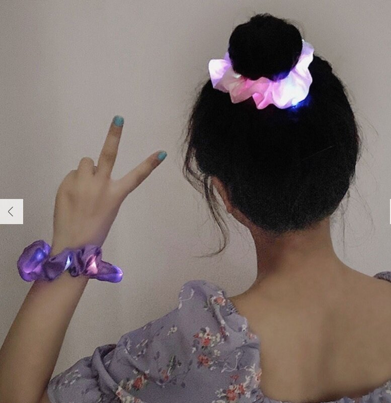 LED Luminous Hair Scrunchies - Purple
