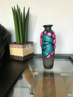 Acrylic Mixed Media Art on Vase