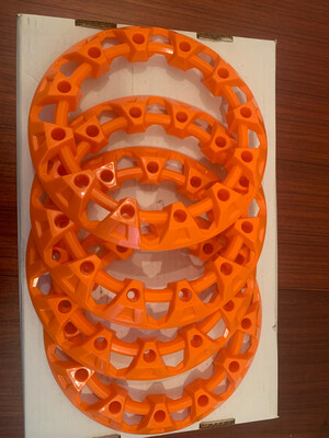 Orange Plastic Rim Set For Quad Tyres X 4