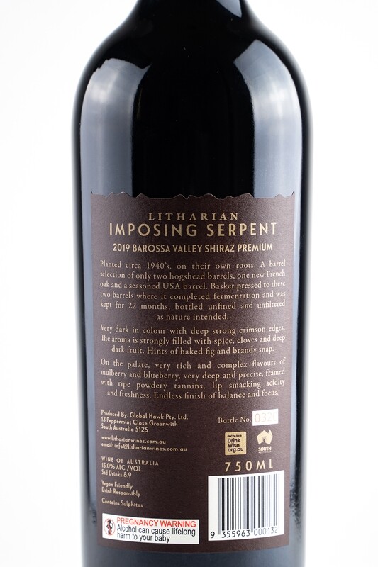 LITHARIAN IMPOSING SERPENT 2019 PREMIUM BAROSSA VALLEY SHIRAZ