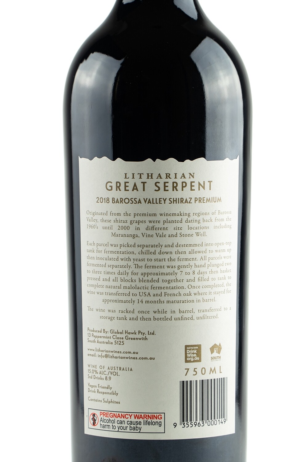 LITHARIAN GREAT SERPENT 2018 PREMIUM BAROSSA VALLEY SHIRAZ