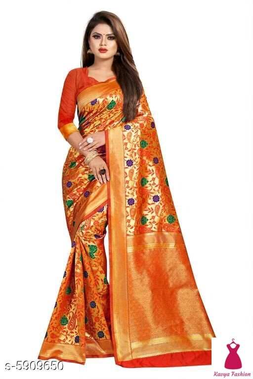 Banarasi Silk with colorful  Zari Embroidered : Kavya Fashion