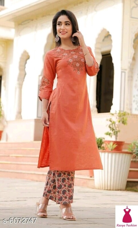 Attractive  Cotton Women Kurta Sets  : Kavya Fashion