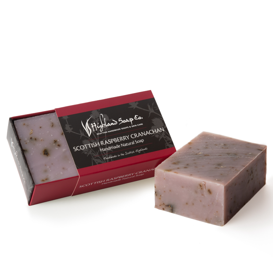 The Highland Soap Company Scottish Raspberry Cranachan Handmade Natural Soap Bar