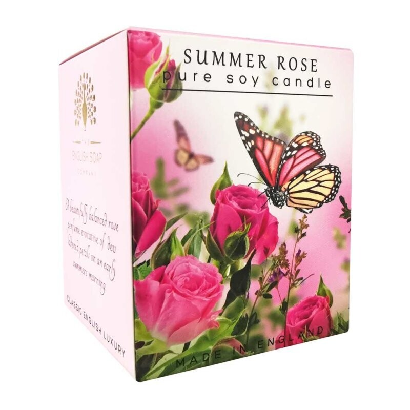 The English Soap Company Summer Rose Pure Soy Candle