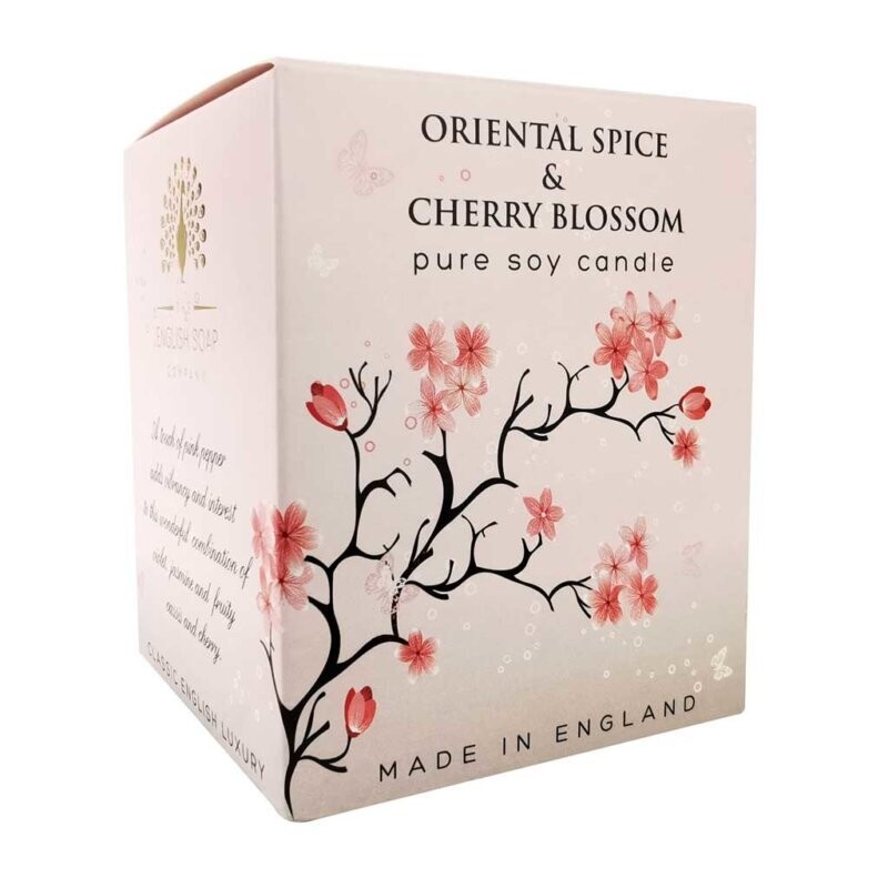 The English Soap Company Oriental Spice & Cherry Blossom Pure Soy Candle