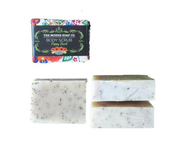 The Moher Soap Co. Poppy Seed Body Scrub Soap Bar