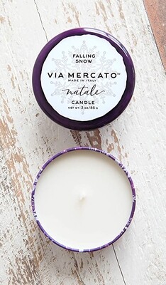 Via Mercato Natale Mini Candle - Falling Snow