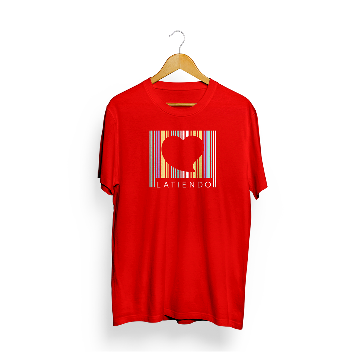 Camiseta para hombre roja corazón