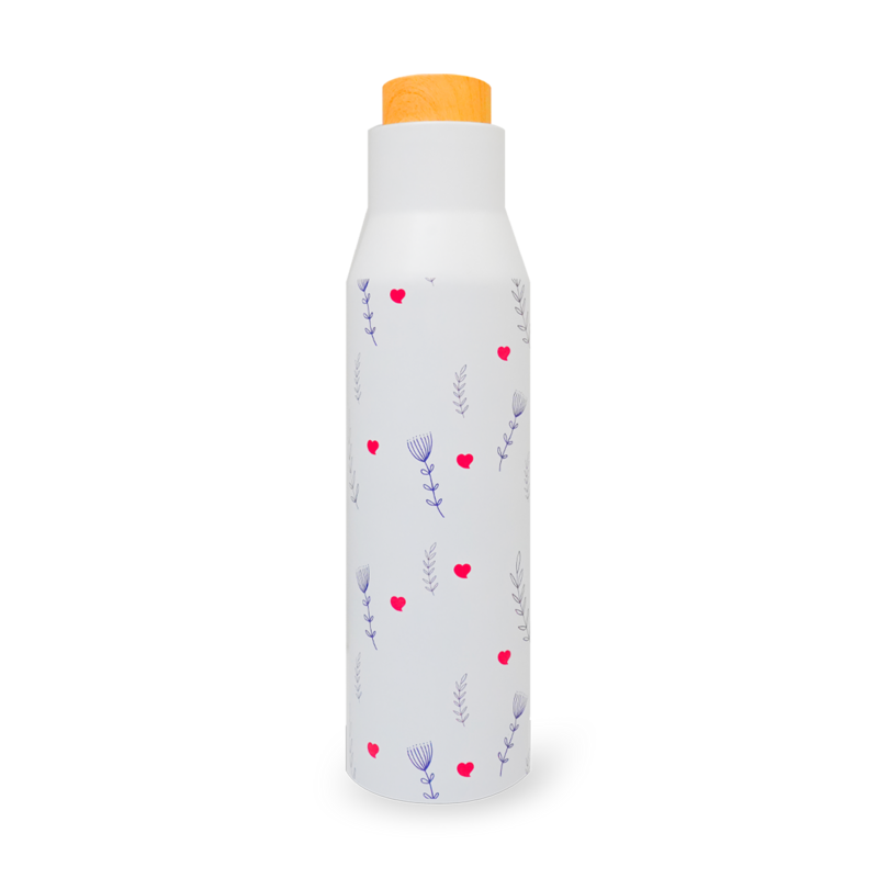 Termo blanco corazón