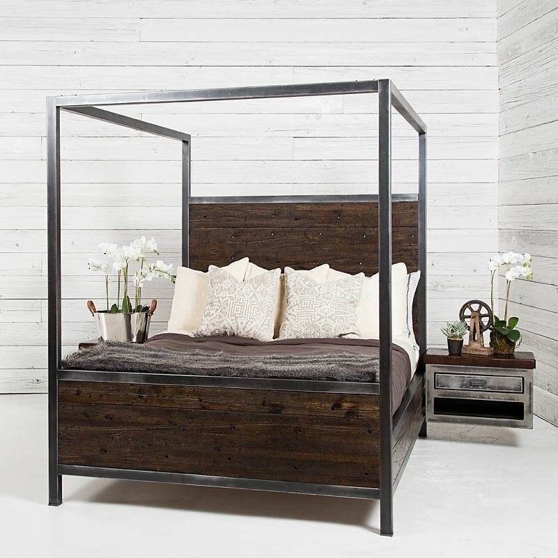 Straight-Sided Industrial Canopy Bed