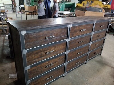 Industrial 12 drawer dresser