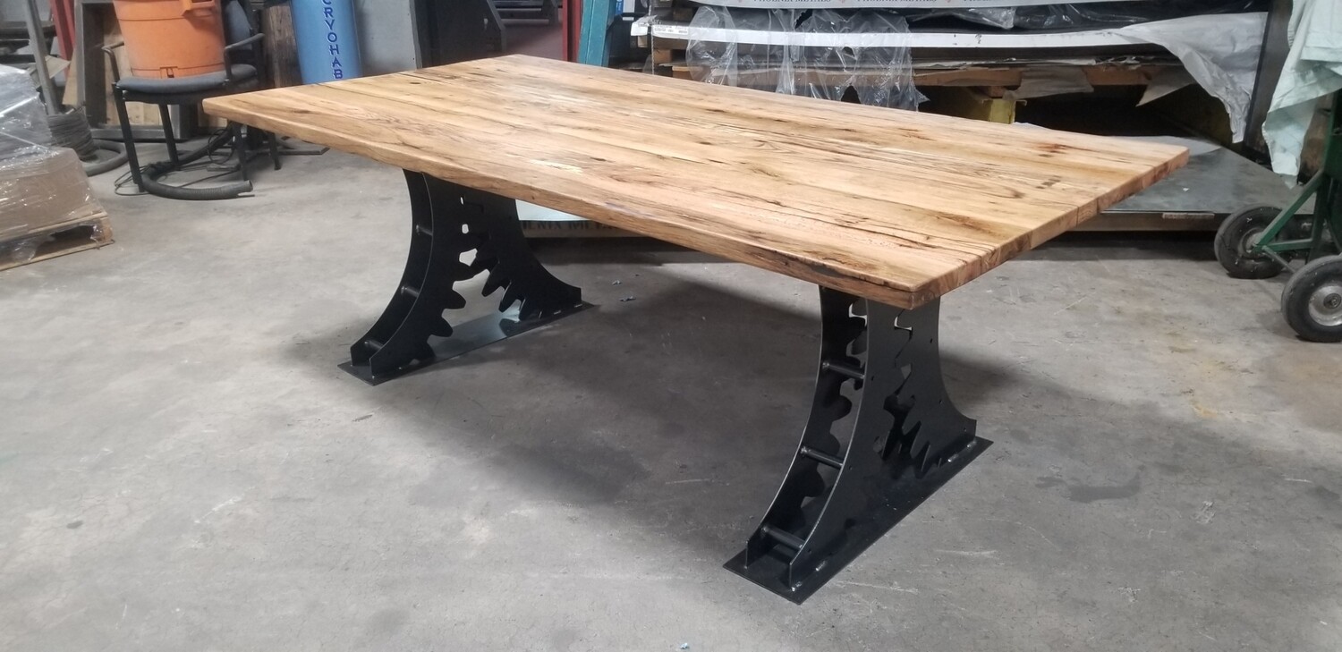 Industrial reclaimed Detroit dining table