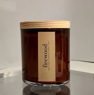 firewood scented luxury soy candle