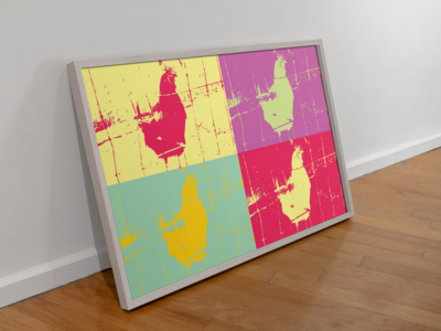 Chicken 4-Panel Modern Pop Art Canvas Print