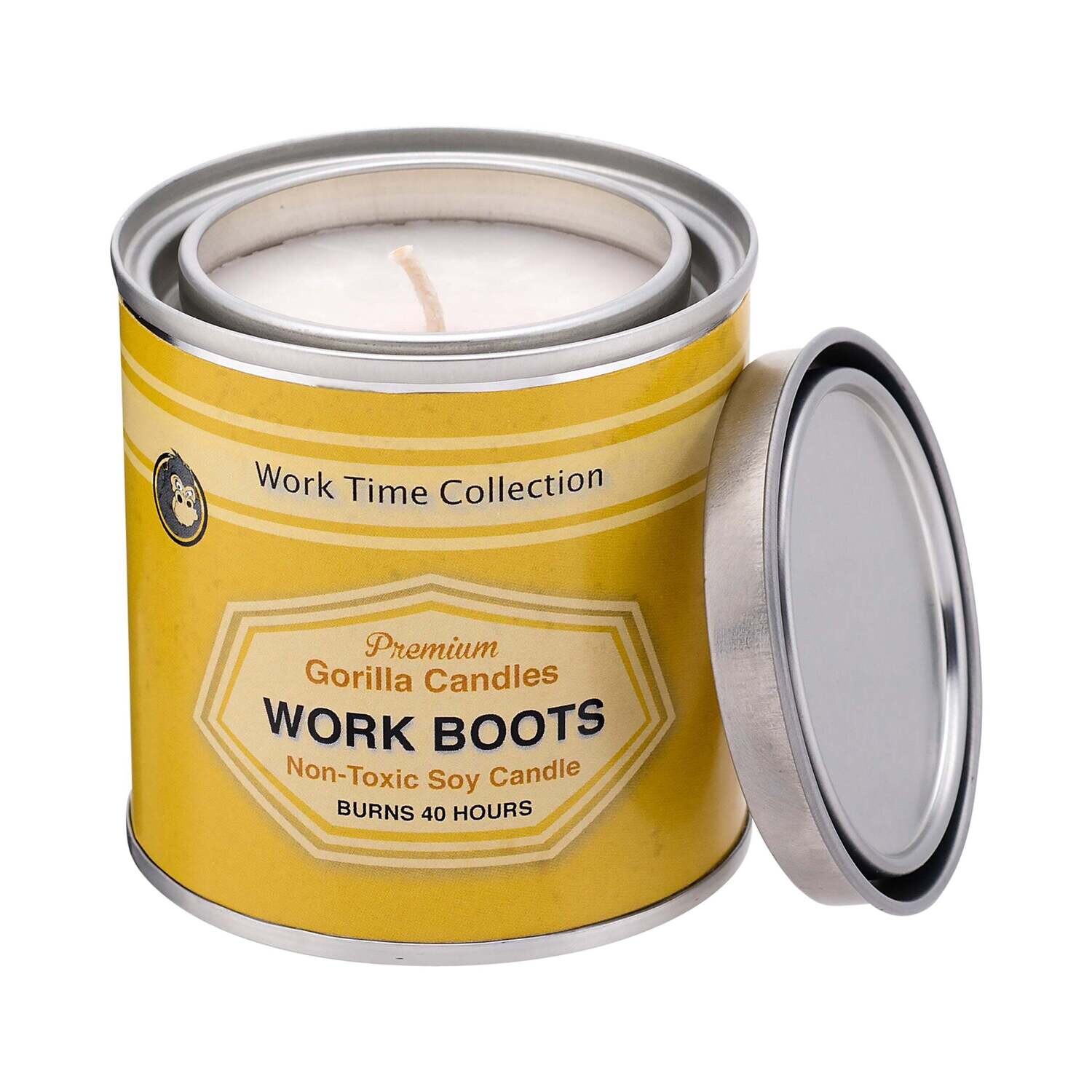 New Leather Work Boots Scented Candles