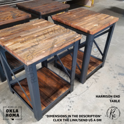 Industrial Harrison Rustic End Table