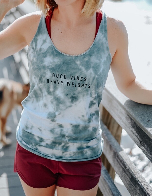 Woman’s Good Vibes - Heavy Weights Tie Dye Racerback Tank