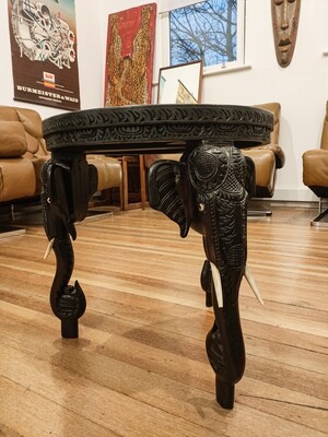 Anglo-Indian Carved Elephant Table