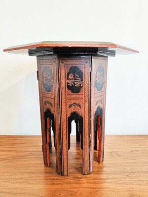 Burmese Painted and Lacquered Octagonal Side Table.