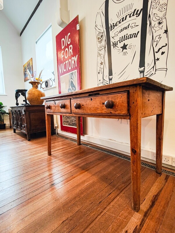 English 19th Century Pine Scrub Table
