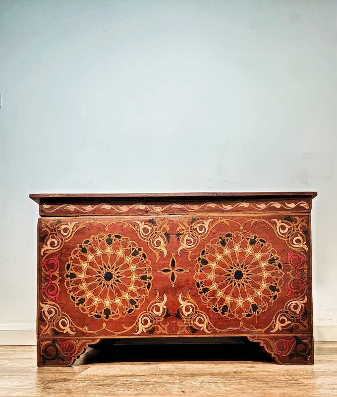 19th Century Folk Art Eastern European Marriage Coffer