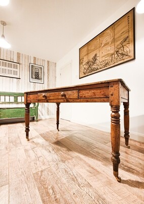 19th Century English Pine Scrub Table