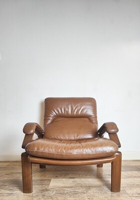 Schweizer Möbel Mid Century Leather Armchair