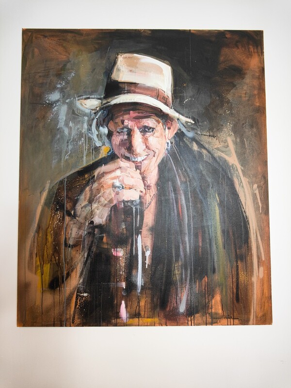 Keith Richards Original Acrylic on Aluminium Stretched Canvas