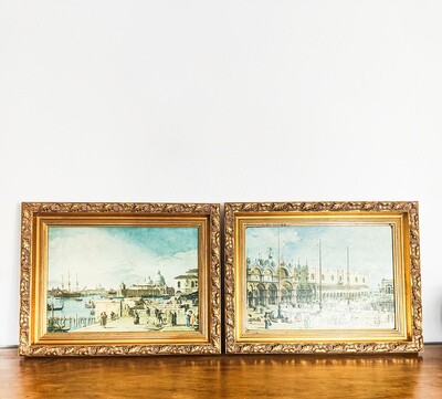 A Pair of Antonio Canaletto Prints on Canvas 1964