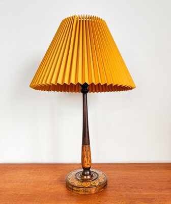 1930s French Walnut and Teak Table Lamp