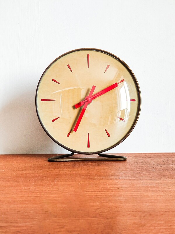 Mid Century  German Brass Mantle Clock