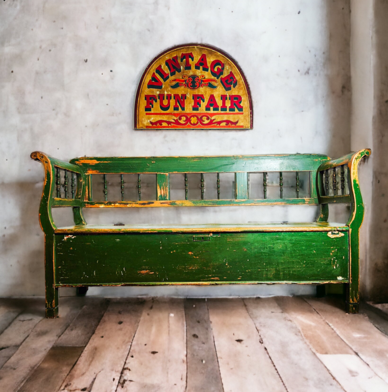 1970s Salvaged Wooden Fun Fair Sign. 1970s Salvaged Wooden Fun Fair Sign.