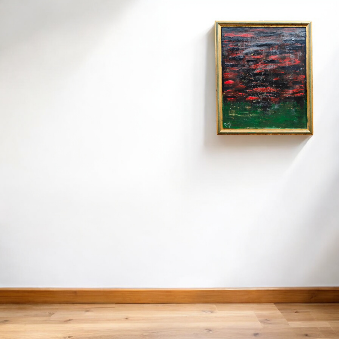 Mid Century Abstract Oil on Canvas