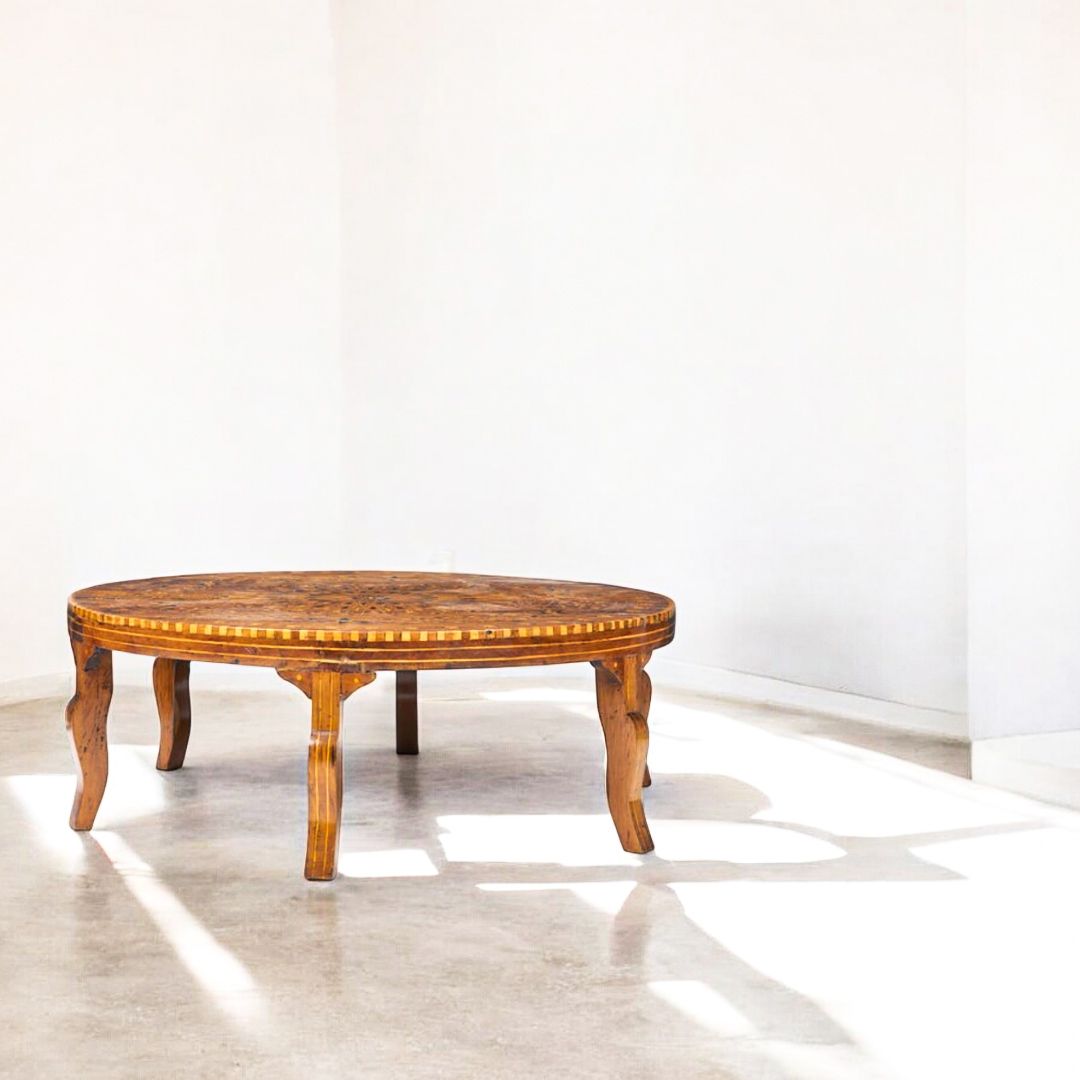 19th Century Italian Inlaid Low Round Table