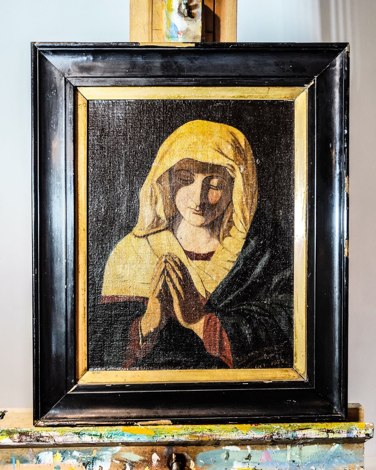 Madonna in Prayer Oil on Board 1922