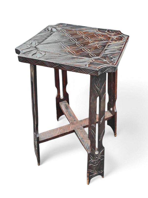 Liberty of London Arts & Crafts Carved Japanese Table