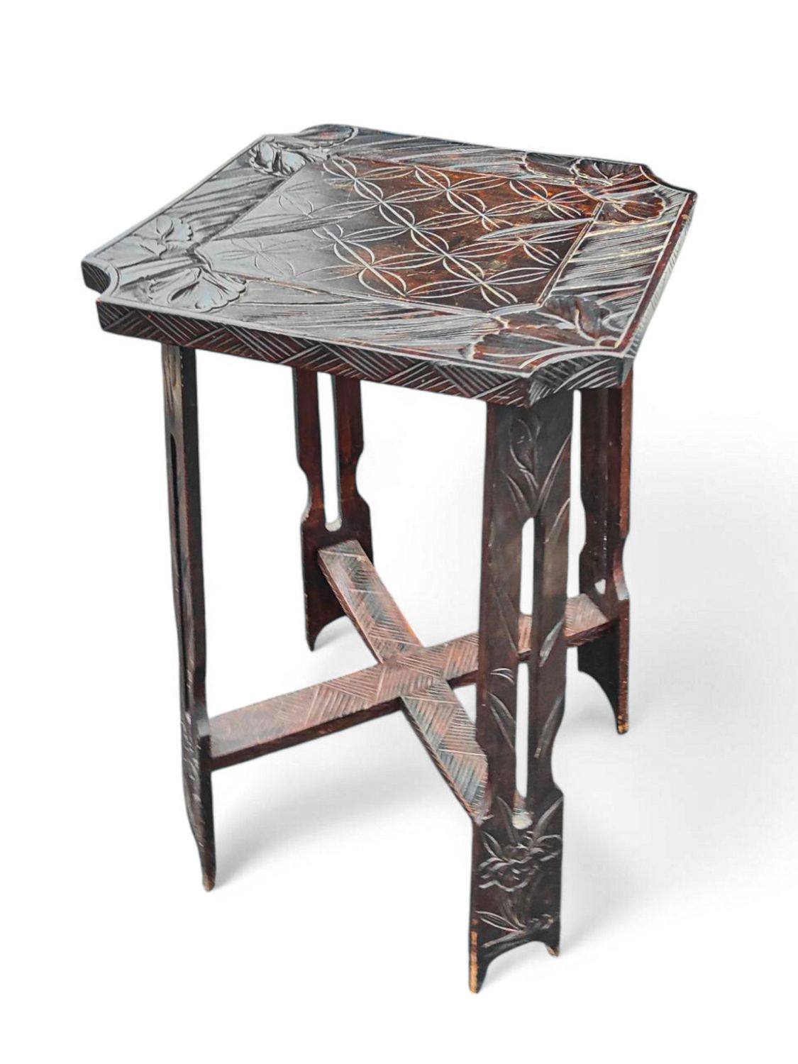 Liberty of London Arts & Crafts Carved Japanese Table