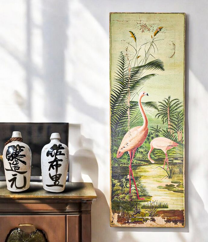 Flamingos Oil on Canvas Dated 1908