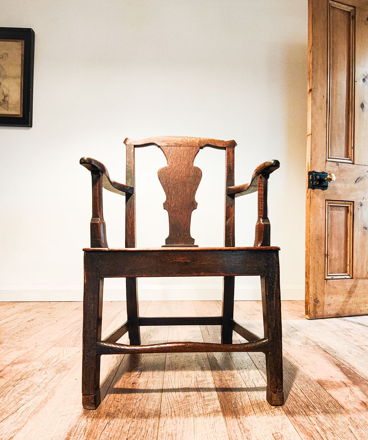 18th Century Georgian Oak Country Estate Armchair