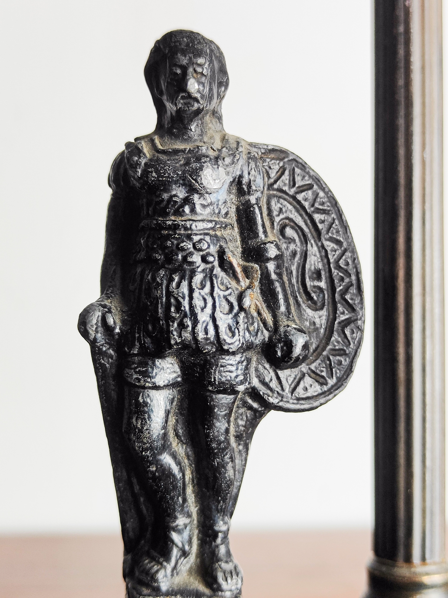 Antique Grand Tour Souvenir: Roman Temple with Soldier Figure (c. 19th Century)