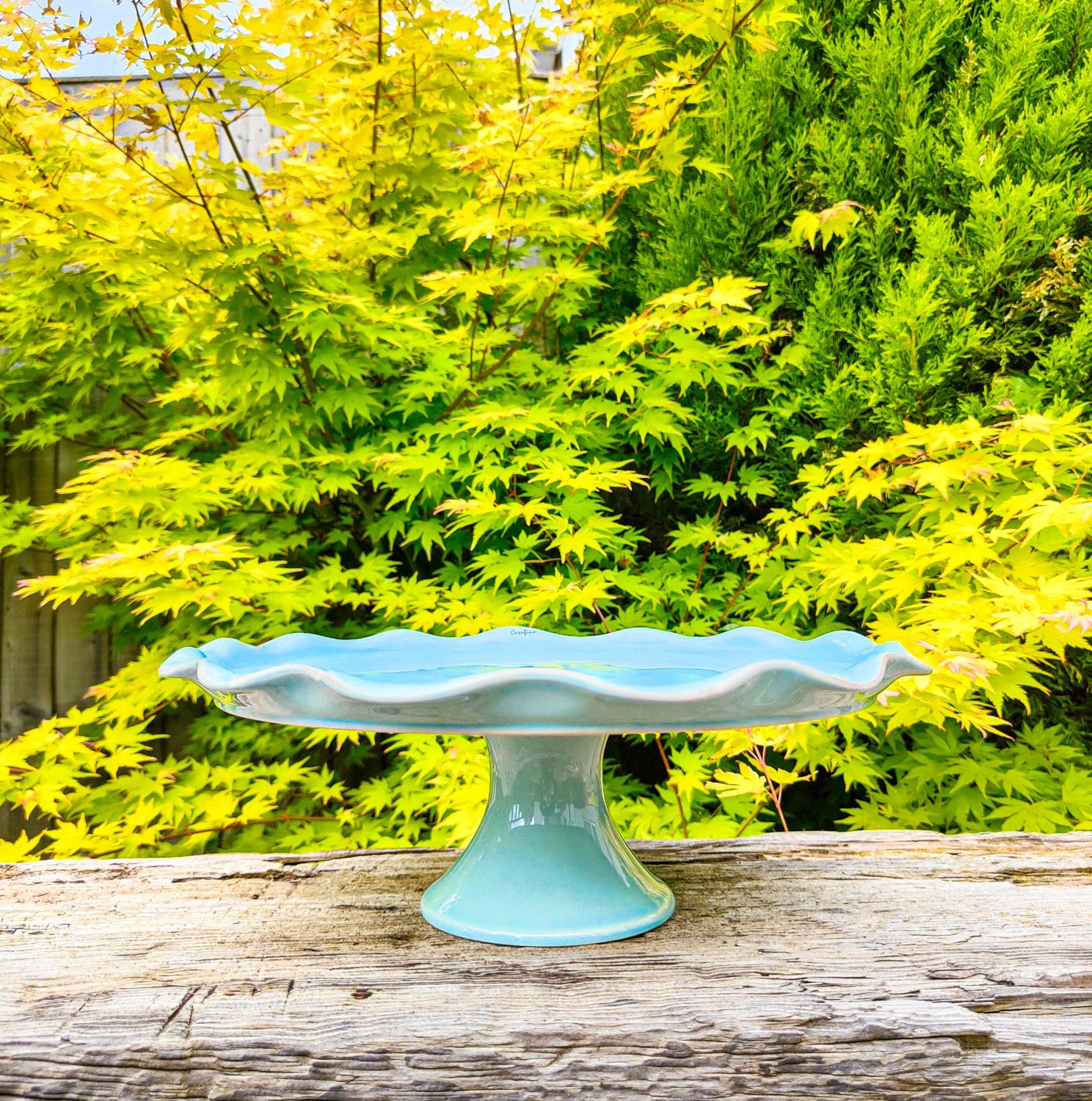 Casafina Large Footed Cake Stand Robins Egg Blue