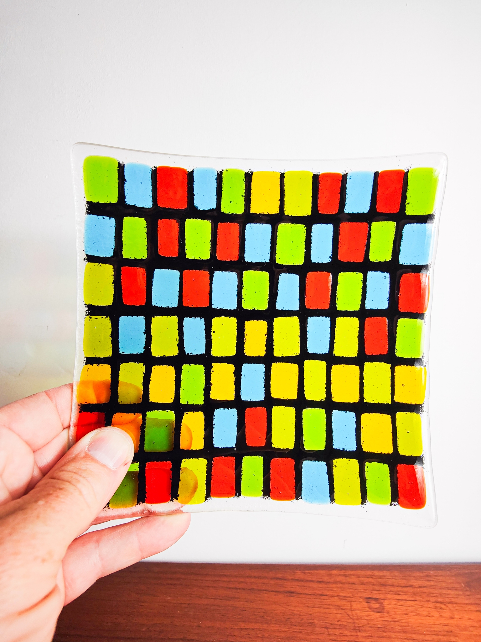 Vibrant Fused Glass Dish